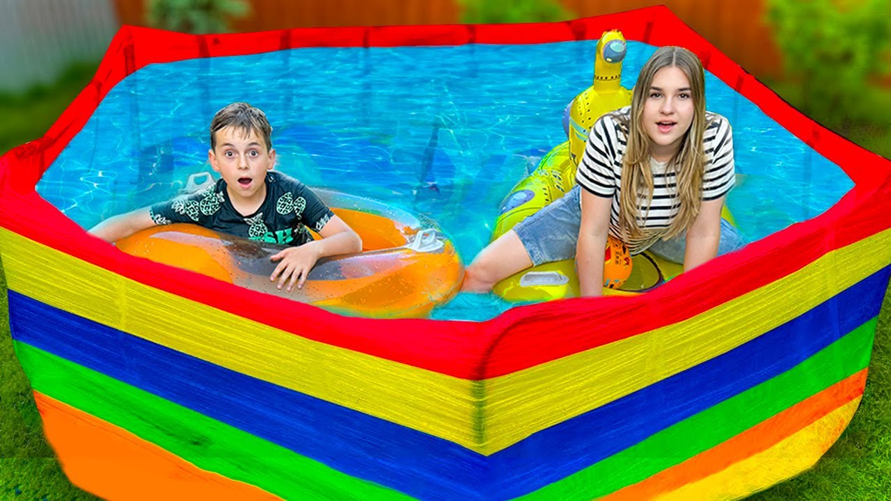 On Transforme Notre Trampoline En Piscine !