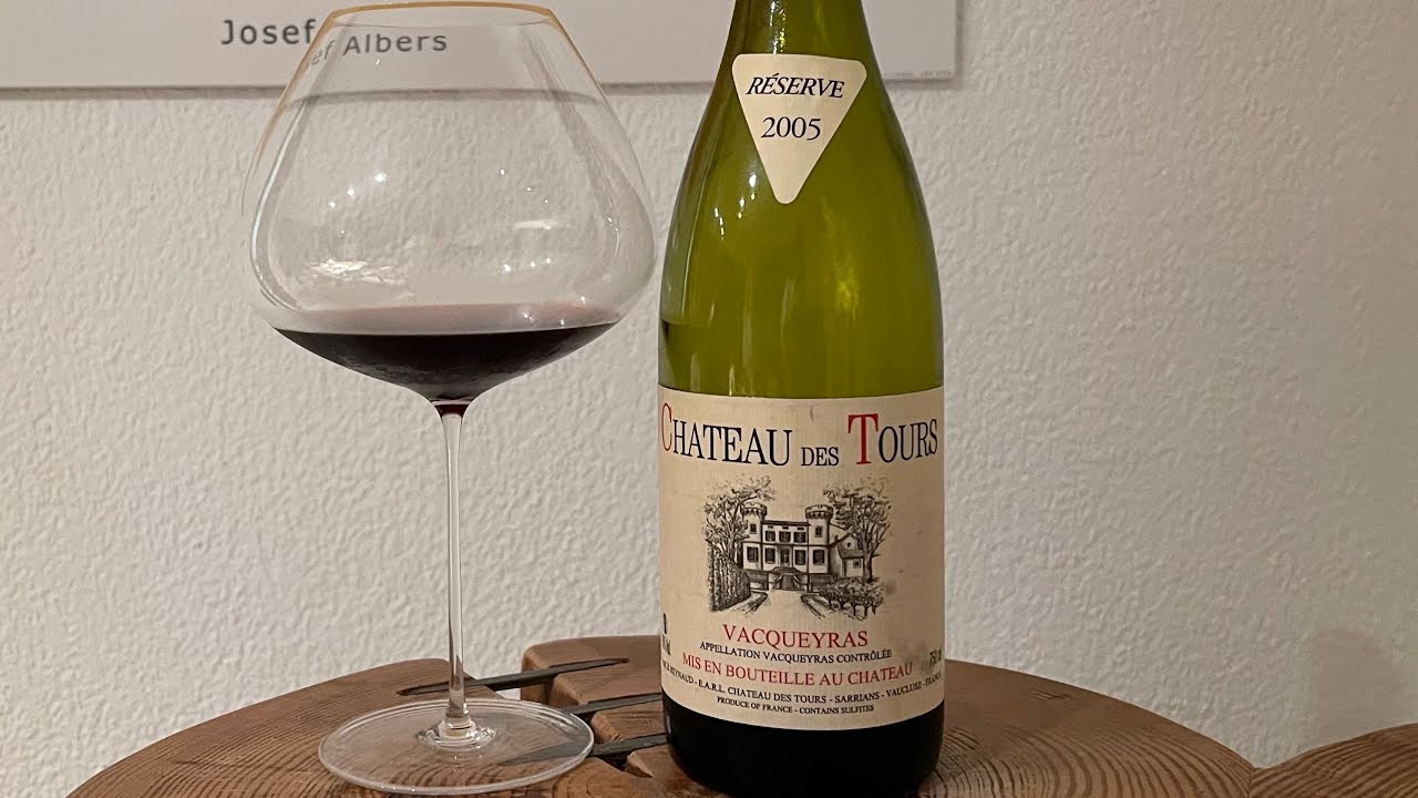 Emmanuel Reynaud (Rayas) Château des Tours Vacqueyras 2005, dégusté les 10 et 22 août 2024
