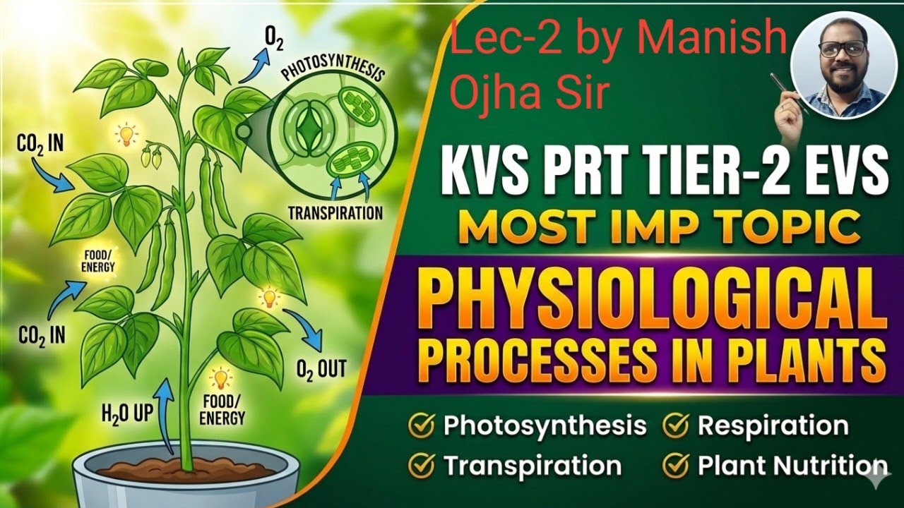KVS PRT Tier 2 EVS // Physiological Process in Plants// Part-2