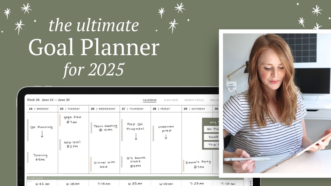 The Ultimate Digital Planner for 2025 - set big goals for your year and boost your productivity!
