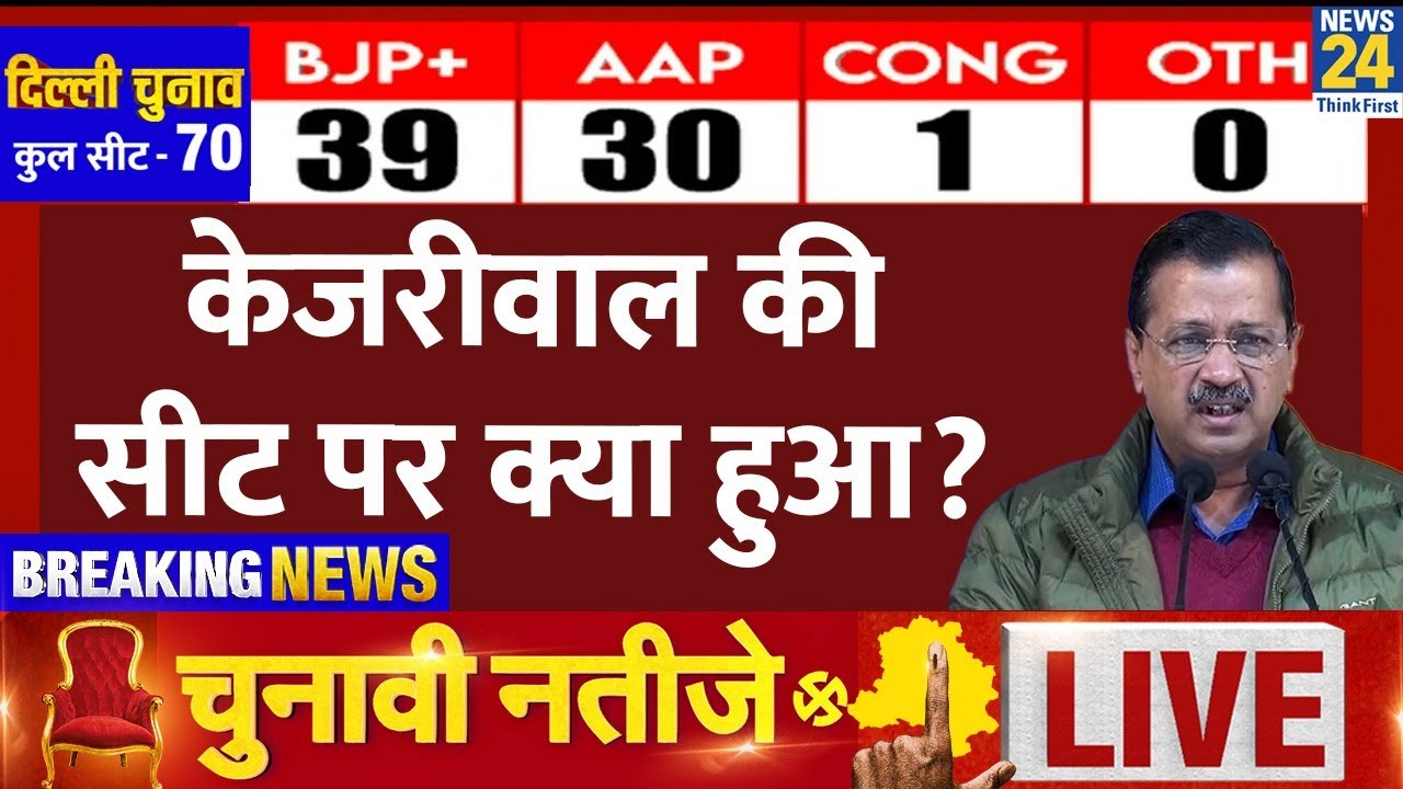 Delhi Election Results 2025 Live: Arvind Kejriwal की सीट पर क्या हुआ देखिए LIVE | News 24