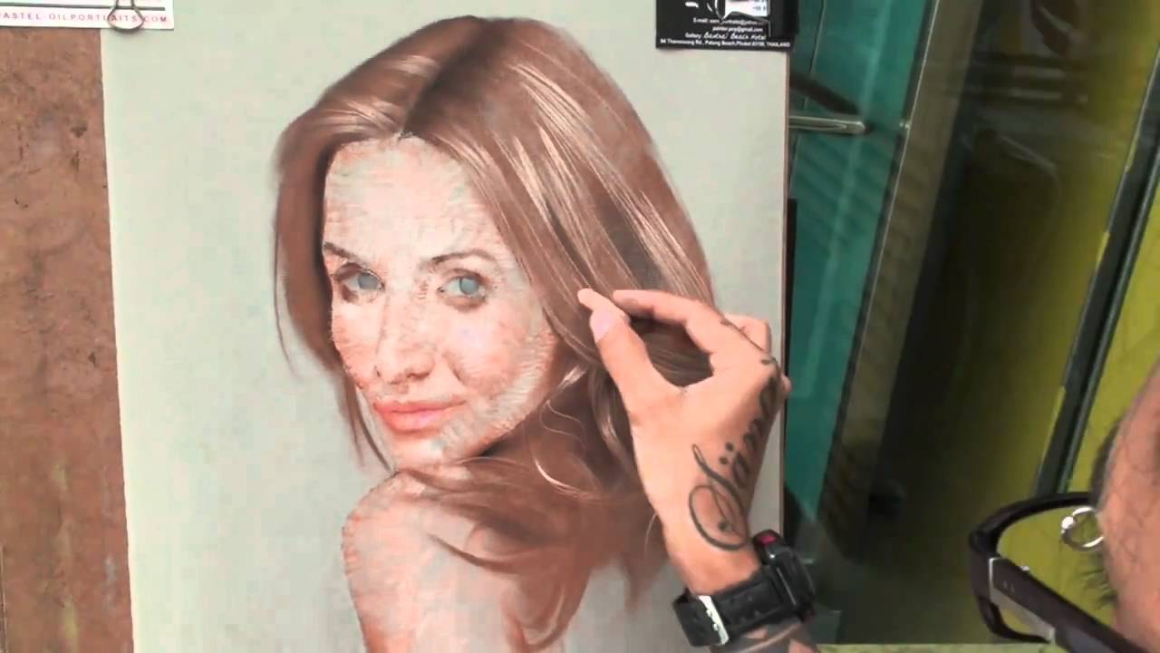 step by step soft pastel portrait painting cameron diaz.mov