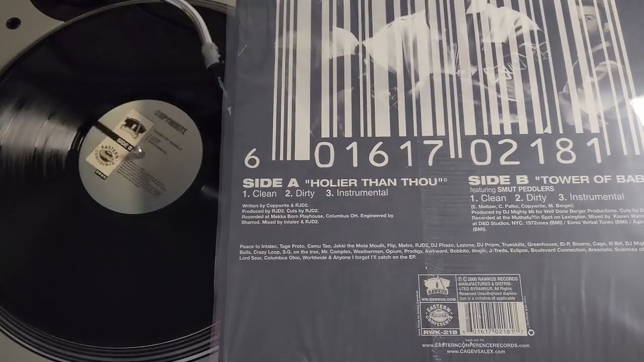 Copywrite Feat Cage Mighty Mi Mr. Eon - Tower Of Babble (Instrumental) - Rawkus Records 2000 Hip Hop