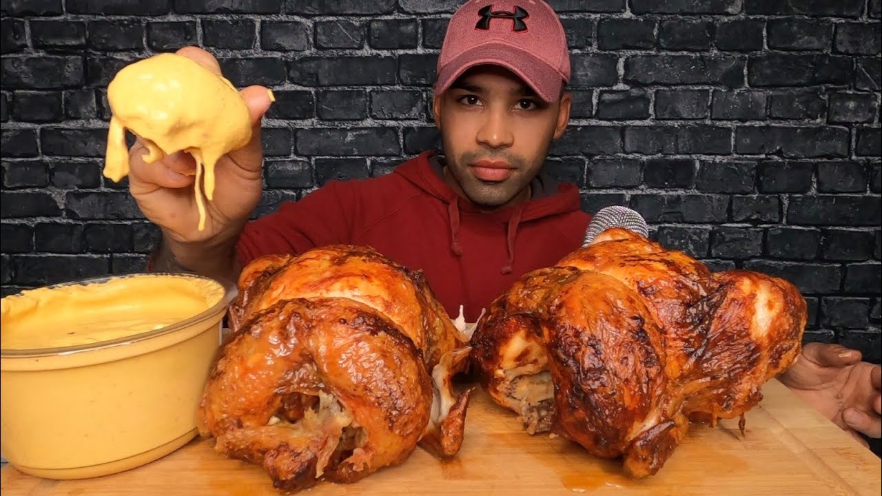 (ASMR) ROTISSERIE CHICKEN & CHEESE SAUCE MUKBANG