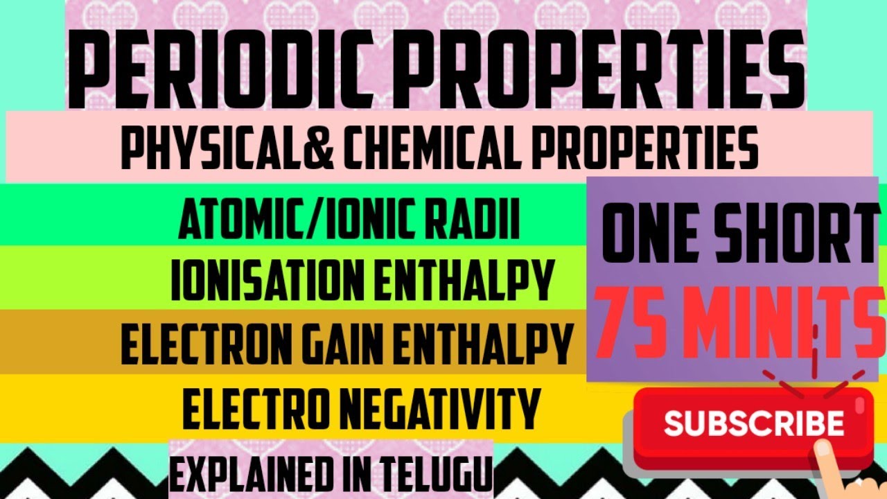 Periodic properties/physical and chemical properties of elements one short 🔥 NEET/JEE