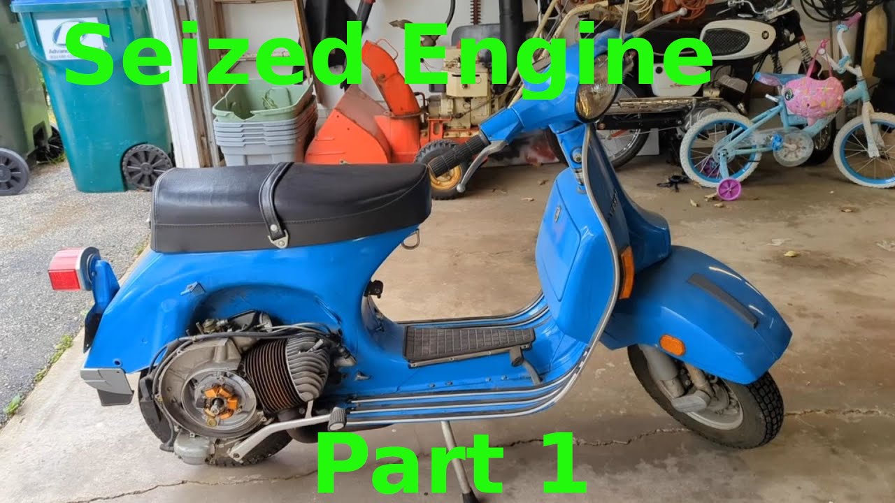 1979 Vespa P200E Piaggio с заклинившим двигателем. Первый взгляд. Часть 1.