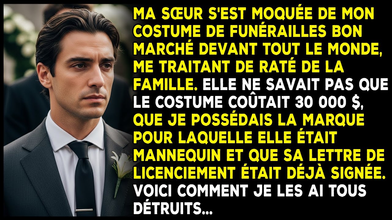 Ma sœur a raillé mon costume aux funérailles — elle ignorait que j'étais le fondateur de la marque.