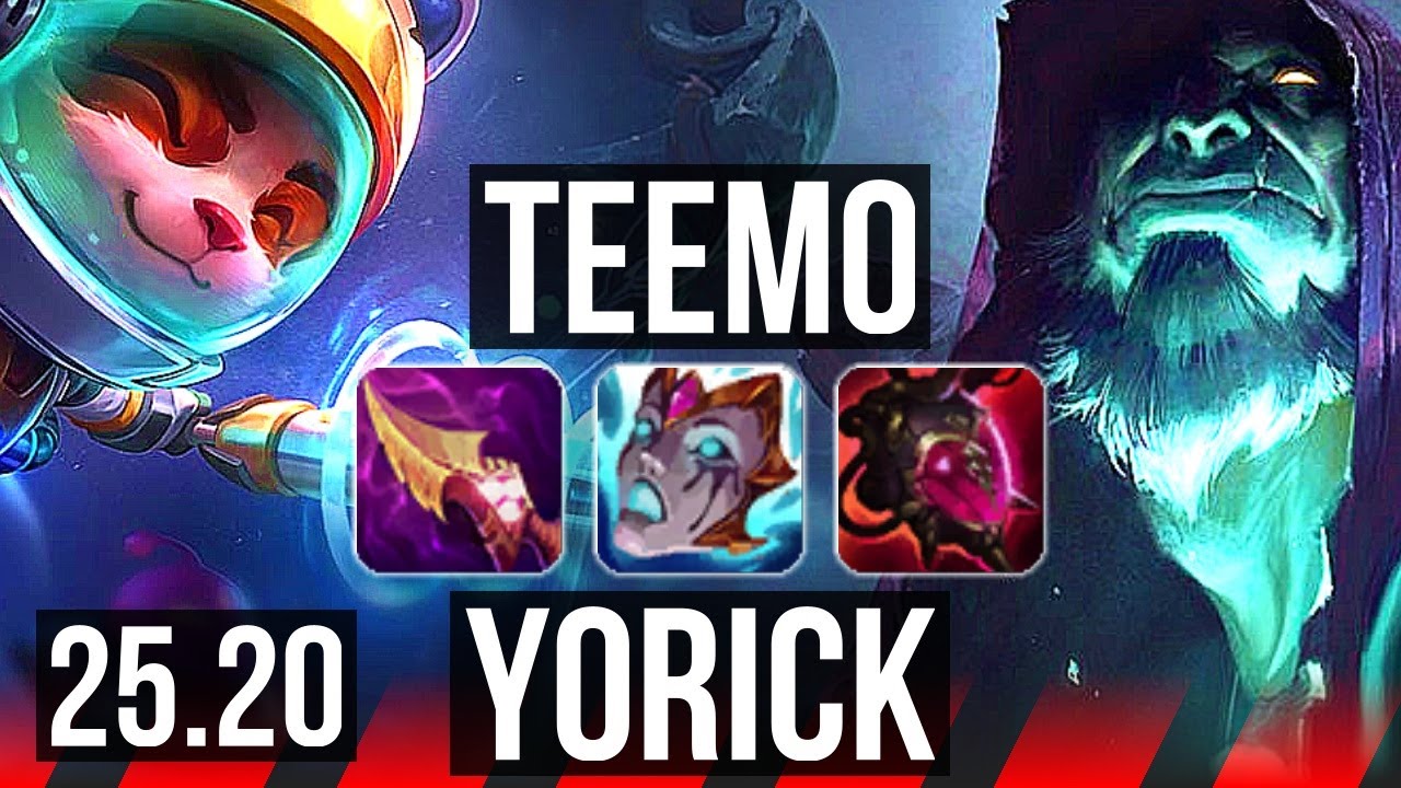 TEEMO vs YORICK (TOP) | Comeback, 62k DMG | KR Master | 25.20