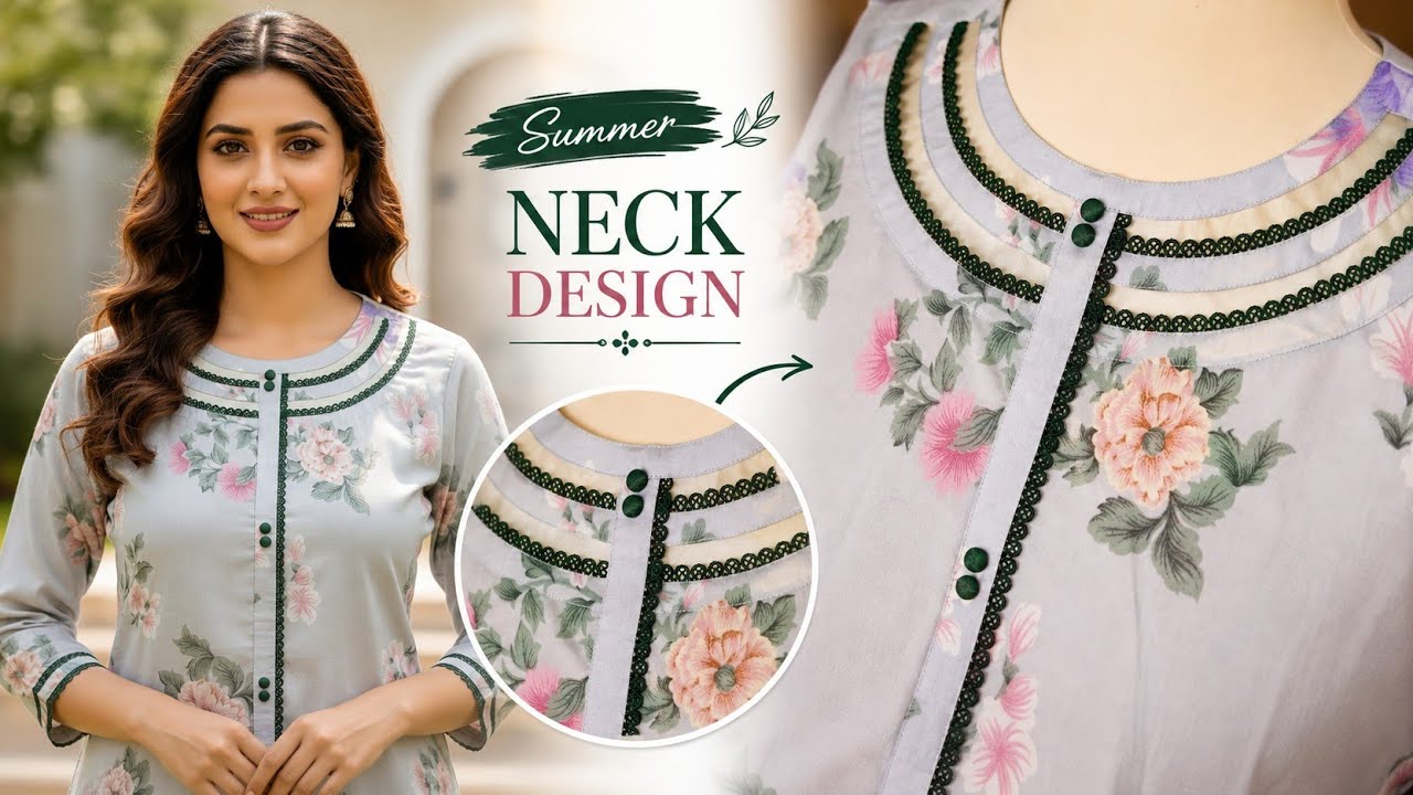 New Kurti Design Latest Neck Pattern  Complete Cutting & Stitching Tutorial