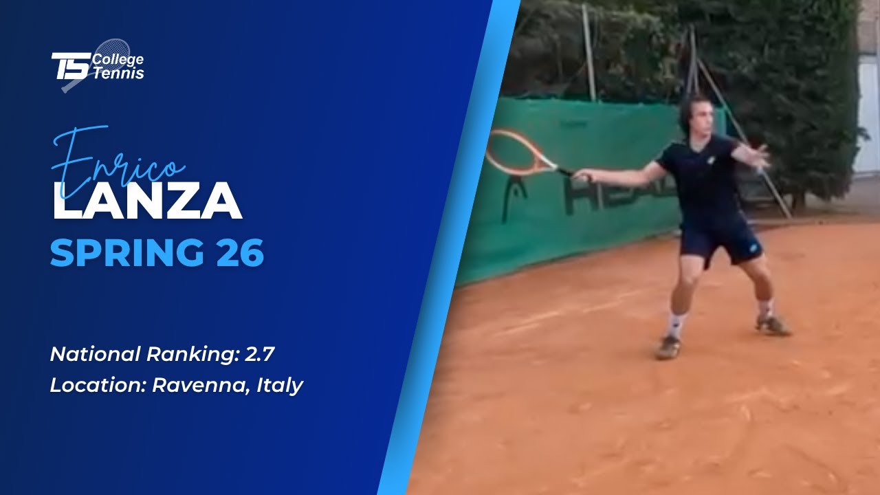 Enrico Lanza College Tennis Recruiting Video Spring 26