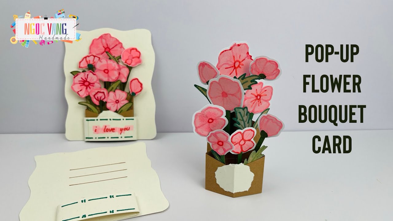 Valentine's gift ideas💡 POP-UP FLOWER BOUQUETCARD - NGOC VANG HANDMADE