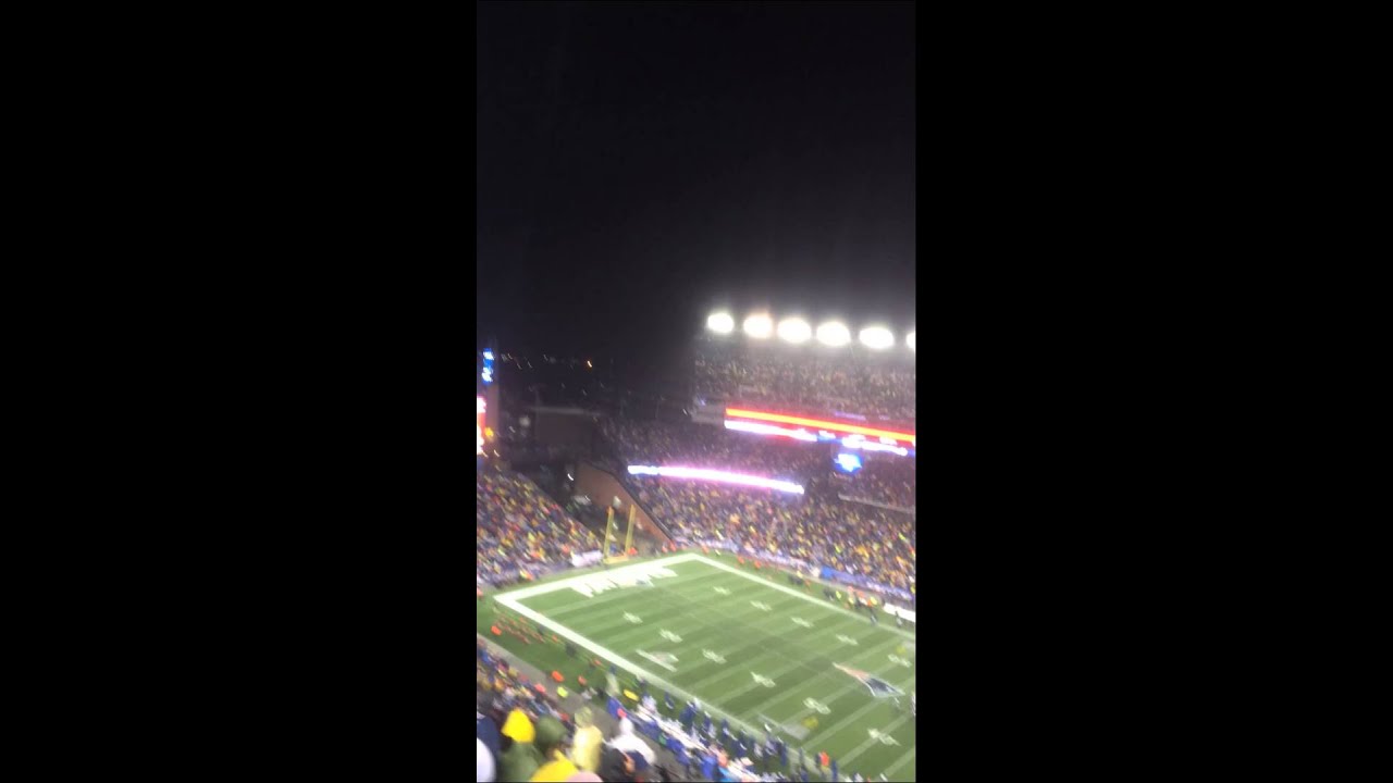 Patriots fans sing have you ever seen the rain  AFC championship game 1-18-15