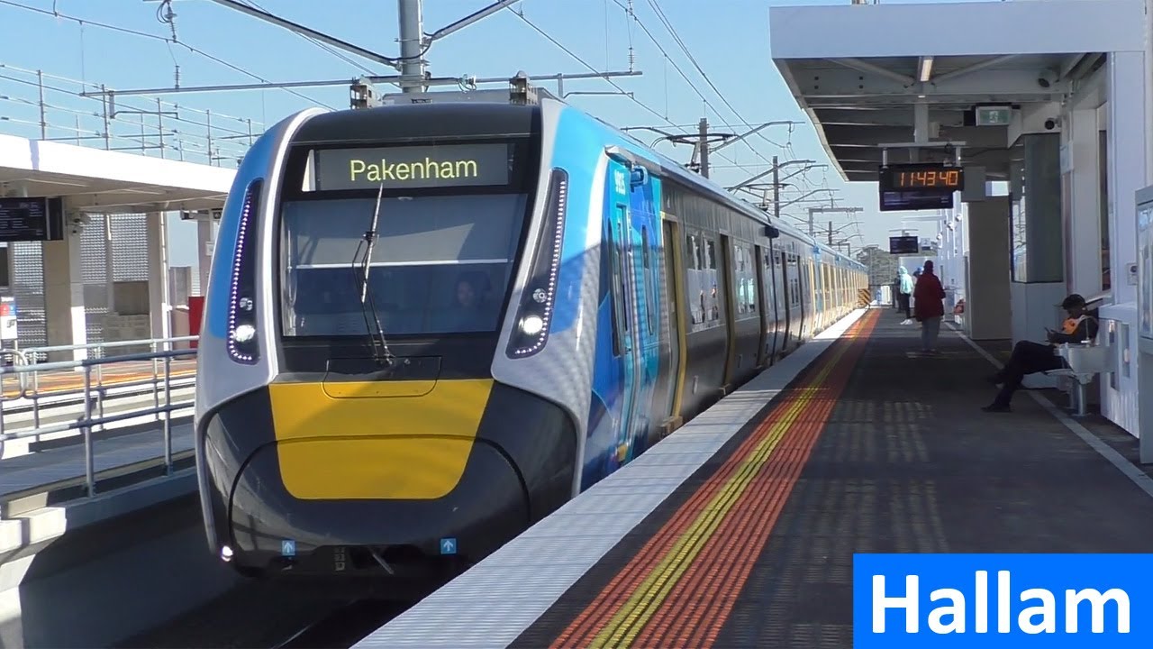 Trains at the new Hallam Station - Melbourne Transport