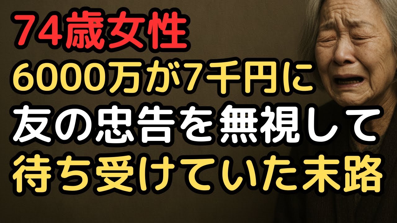 老後資金6000万円を失った理由。友人の忠告を無視した74歳女性の末路