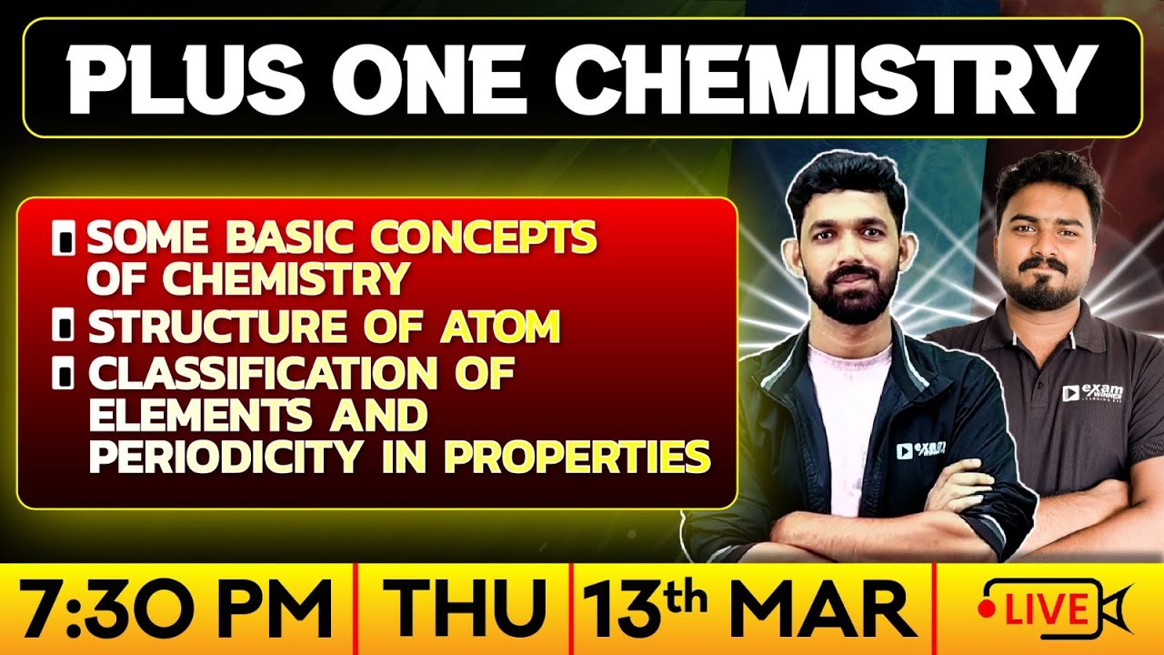 Plus One Chemistry Public Exam | Chapter : 1,2,3 | Full Chapters | Exam Winner