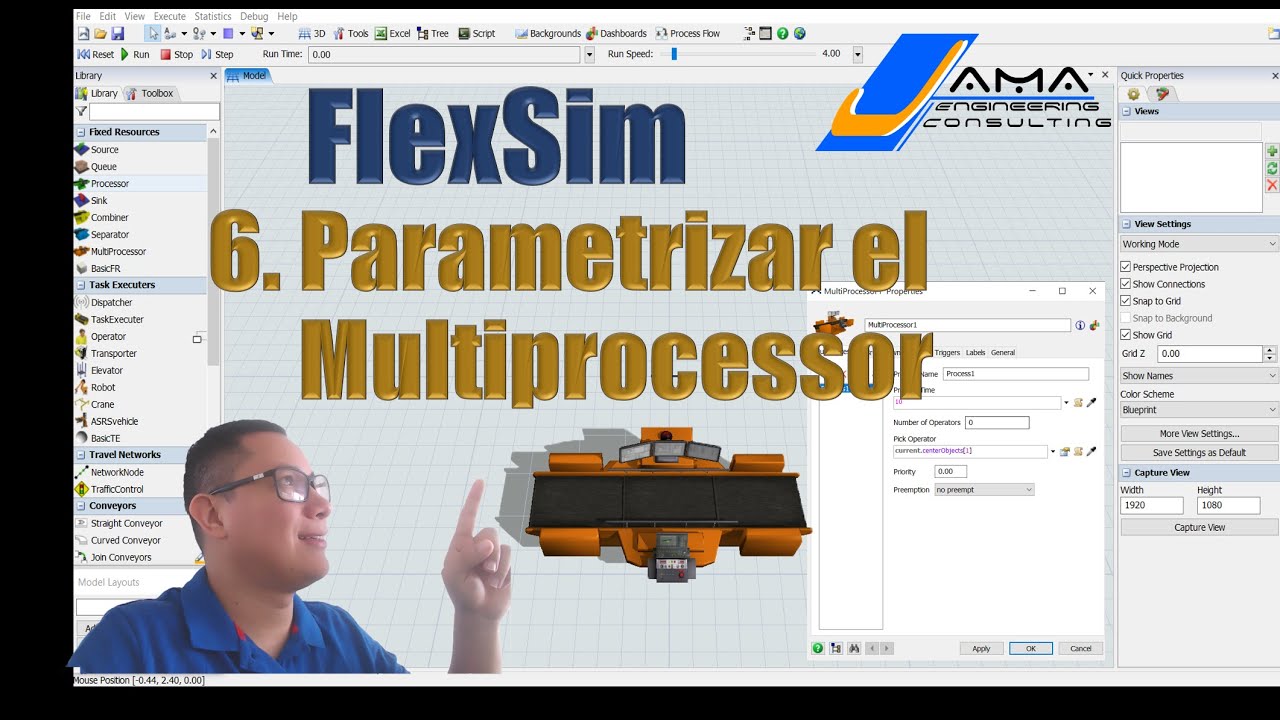6. ¿Cómo Configurar el Multiprocessor en Flexsim?