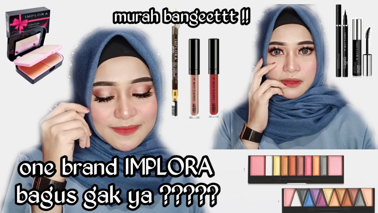 One brand makeup tutorial IMPLORA murah bangeett !! Indah asnur