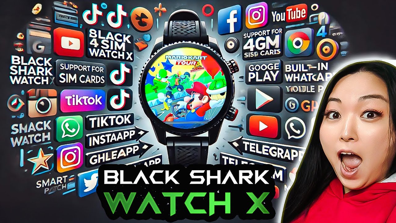 Whatsapp GPS 4g Instagram Tiktok Game PlayStore - BlackShark Watch X
