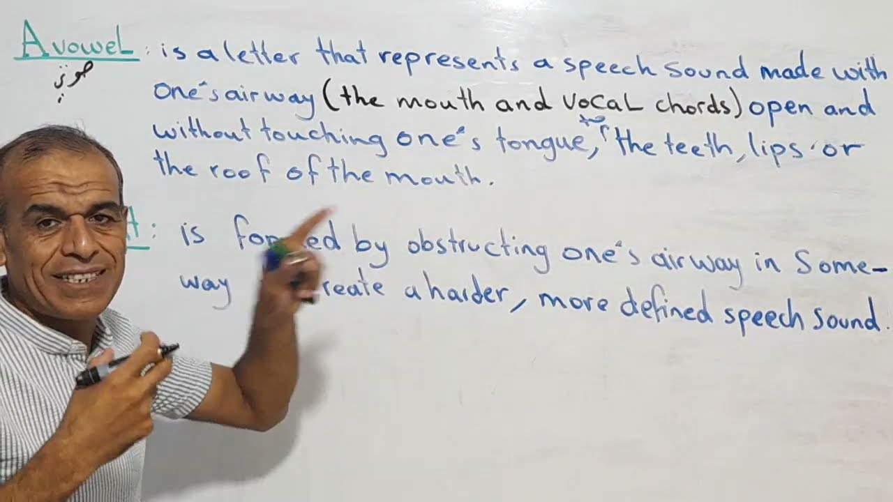   الفرق بين الأحرف الصوتية والأحرف الساكنة  The difference between Vowel and Consonants letters 