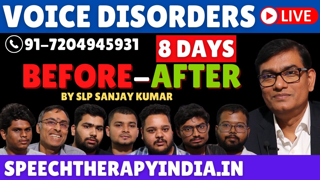 Live Post Voice Therapy | Phonatory Gap | vocal Cord Paralysis | Puberphonia | Pitch #slpsanjaykumar