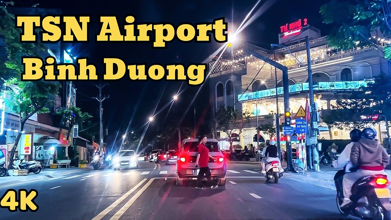 POV Night Drive from Tan Son Nhat Airport to Binh Duong | Quiet Streets & City Lights (No Music)