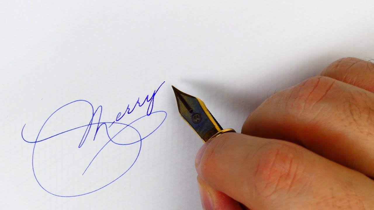 Merry Christmas 2021 - Spencerian script with flourishing with a fountain pen