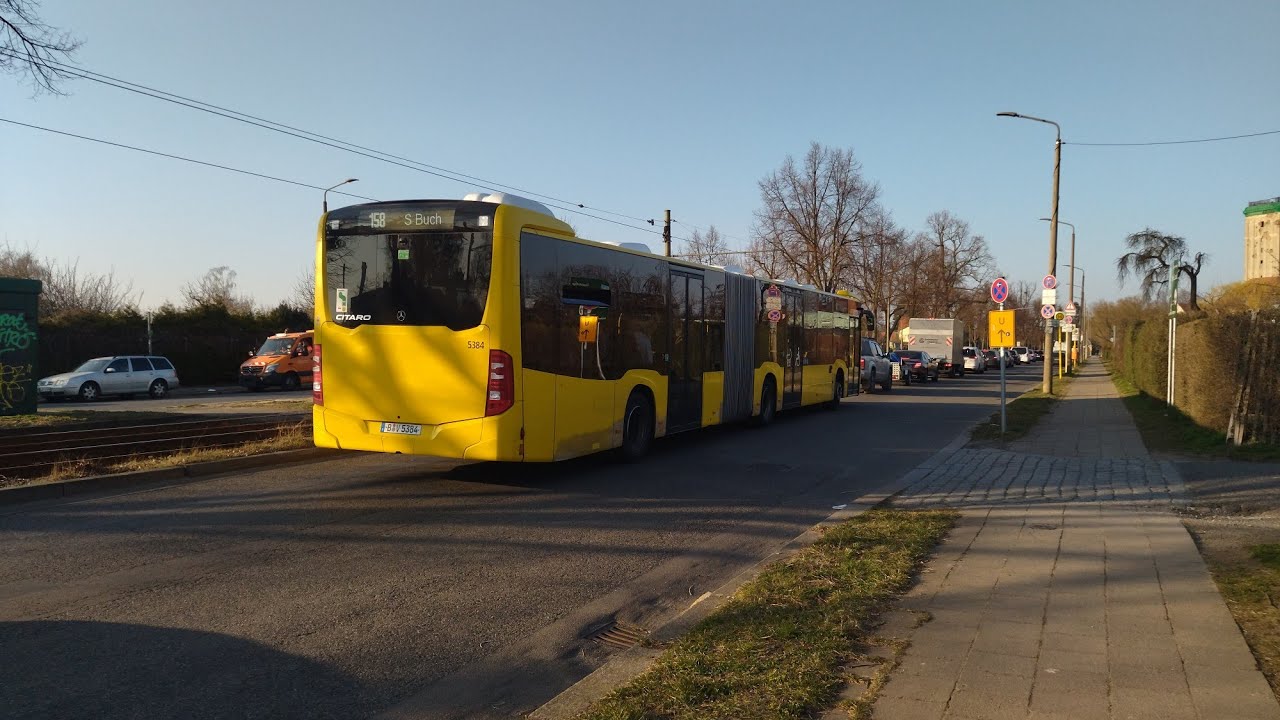 Bus 156 Berlin von S Storkower Stra&szlig;e bis Stadion Buschallee Hansastra&szlig;e komplette Linie