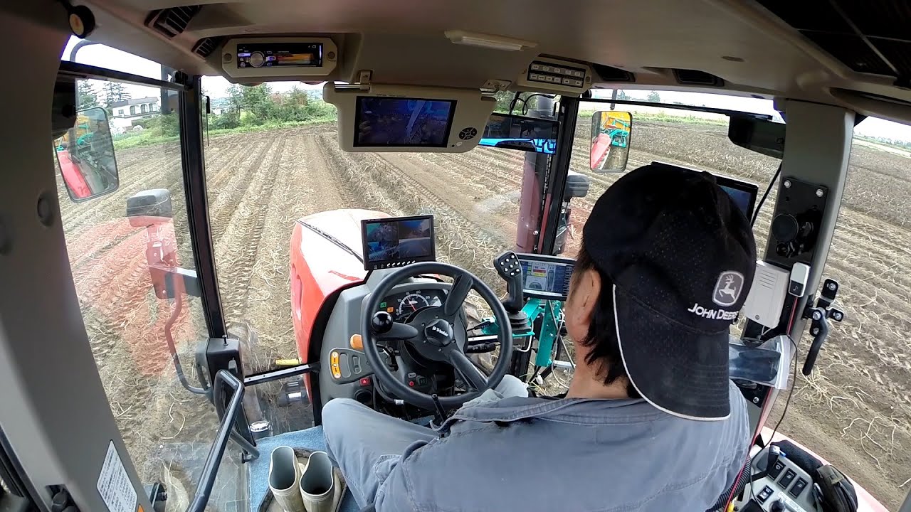 芋の収穫 Trimble CFX-750　EZ-Pilot RTK YANMAR EG105 サンエイ工業 EX-ZERO