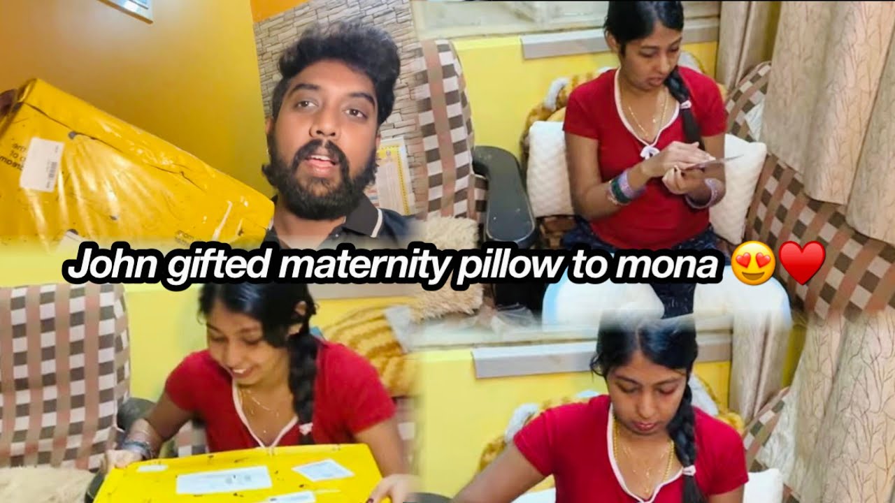 John gifted maternity pillow to Mona😍/mona semma happy aita❤️/#agvlogs #love #pregnancy 