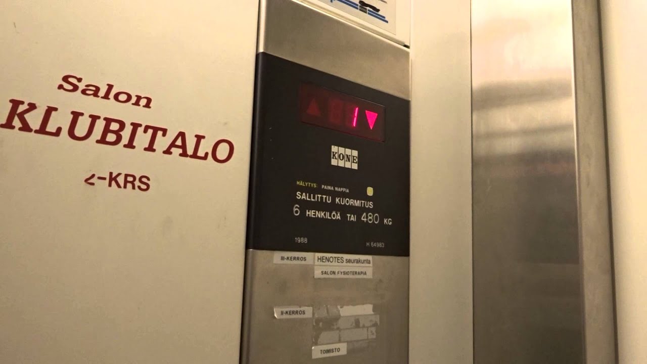 Nice 1988 KONE M Traction Elevator/Lift@Rummunlyöjänkatu 7A, Salo, Finland