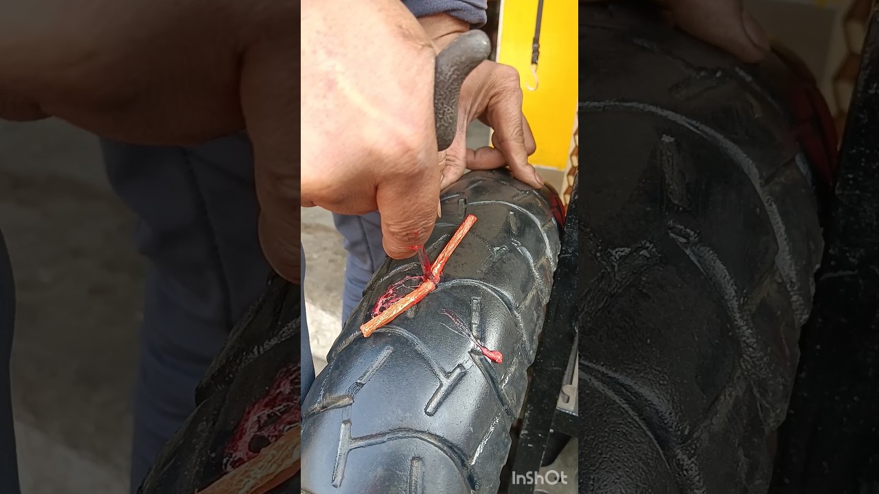 Tubeless 🛵Bike tyre 🛞 puncture repair ✅