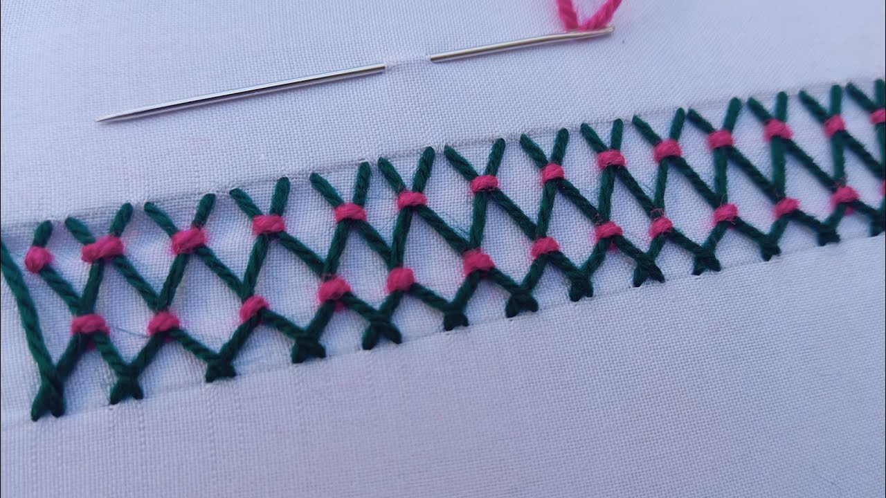 Easy border design|Latest border design |running stitch embroidery designs