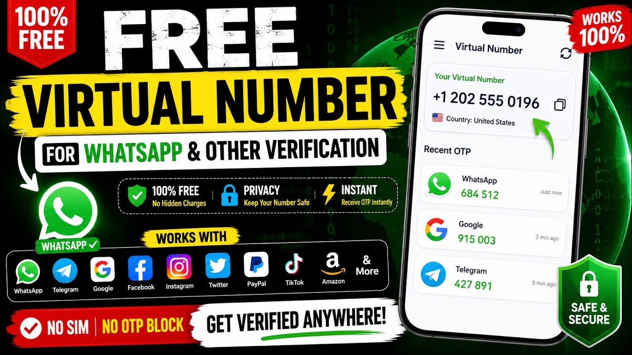 Free Virtual WhatsApp Number | Fake Number Se WhatsApp Kaise Banaye | Best Apps For Virtual Number