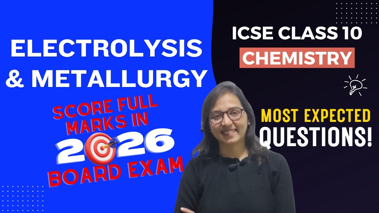 ICSE Class 10 Chemistry Electrolysis & Metallurgy Most Expected Questions For Board Exam