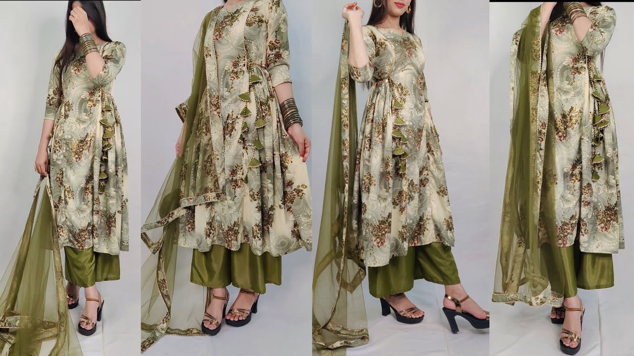 New Trendy Side Pleated Kurti Cutting and Stitching /Kurti Design #viral #dress #sidepleated #kurti