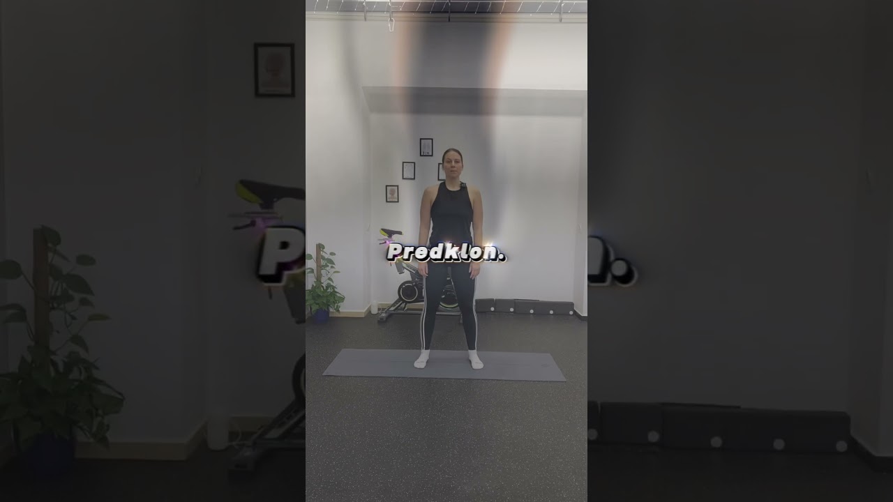Ogrevanje 10. Predklon z rahlo pokrčenimi koleni.