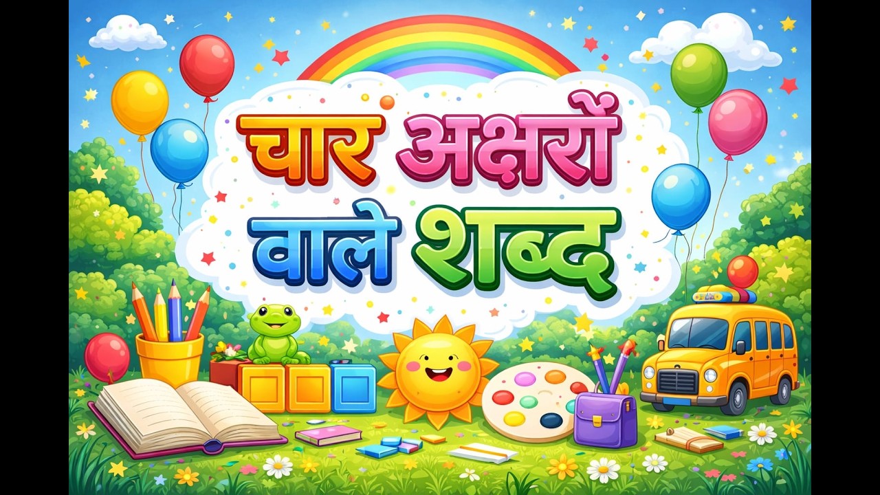 Four letter words in Hindi with pictures and pronunciation.