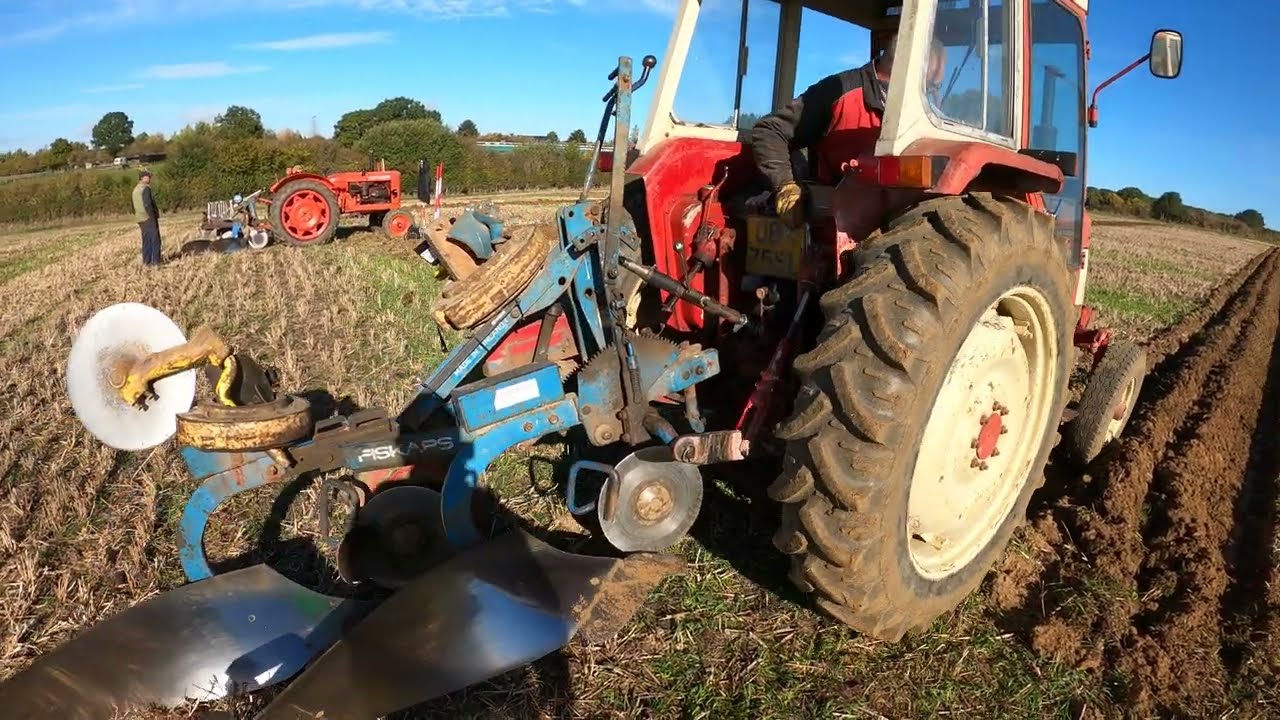 1973 International Harvester 674 3.9 Litre 4-Cyl Diesel Tractor (62 HP) with Fiskars Plough