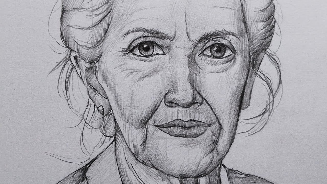 How to draw Old Women  Face easily with Loomis Method step by Step tutorial 