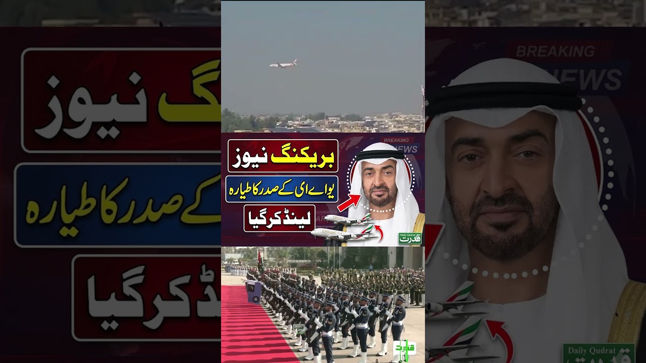 UAE President Arrives Pakistan F-16 Aerial Salute Royal Welcome Live ⚡️