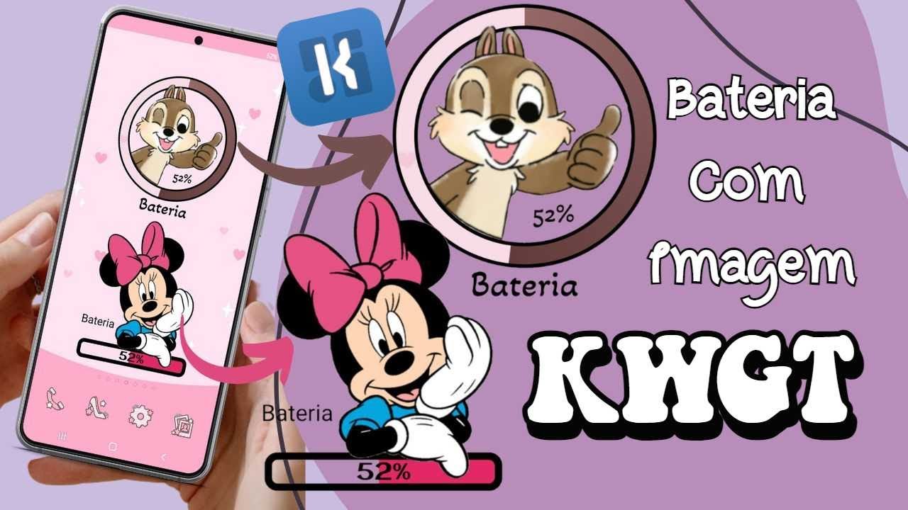 Como Fazer WIDGETS de BATERIA Simples COM IMAGEM no KWGT | Circular e Retangular com CORES