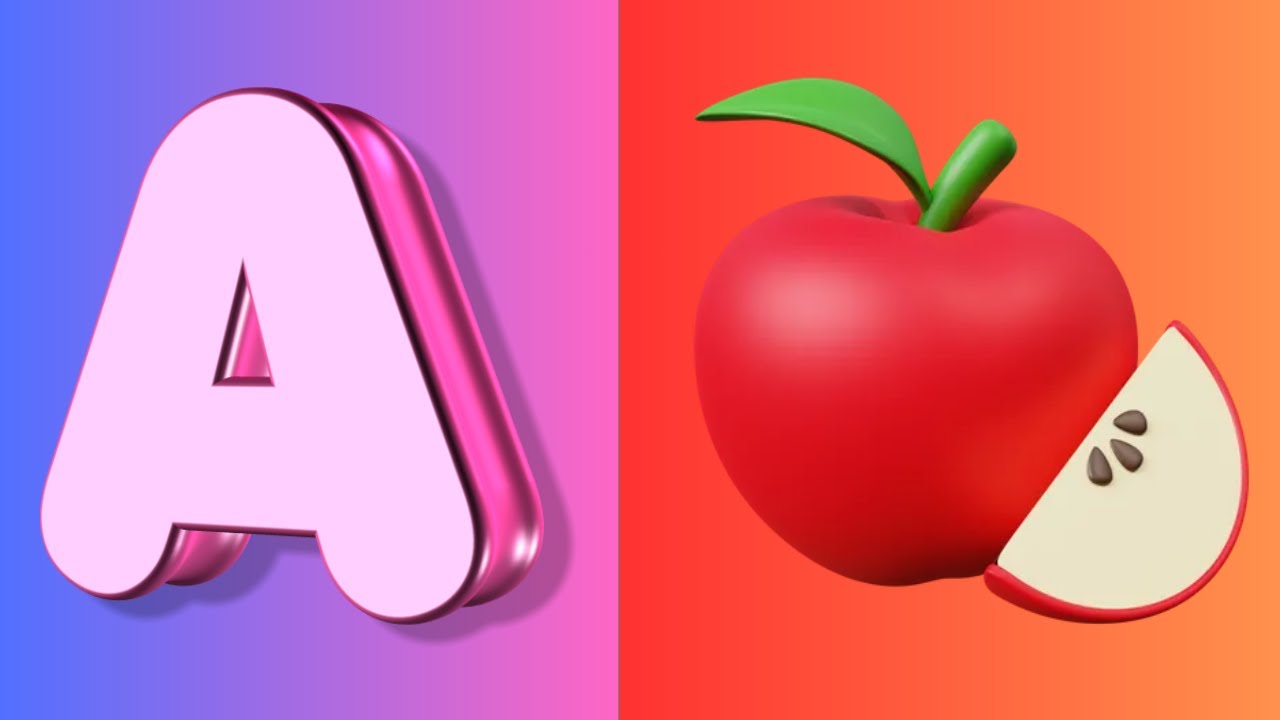 ABC Fun Learn A to Z with Objects - A for Apple, B for Ball  Educational Kids Video