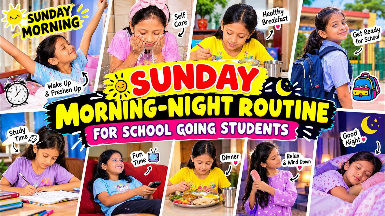 SUNDAY MORNING-NIGHT ROUTINE FOR SCHOOL GOING