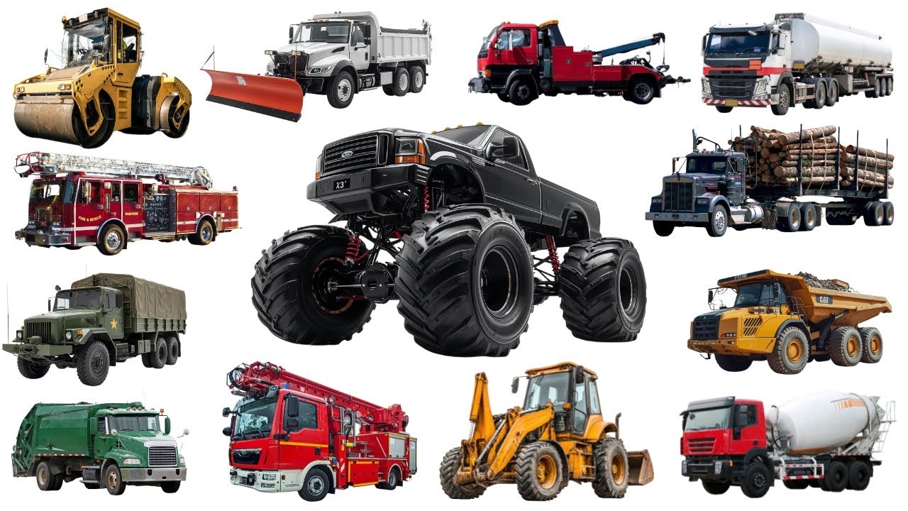Big Trucks for Kids | Learn About Powerful Vehicles | Fun Learning Video