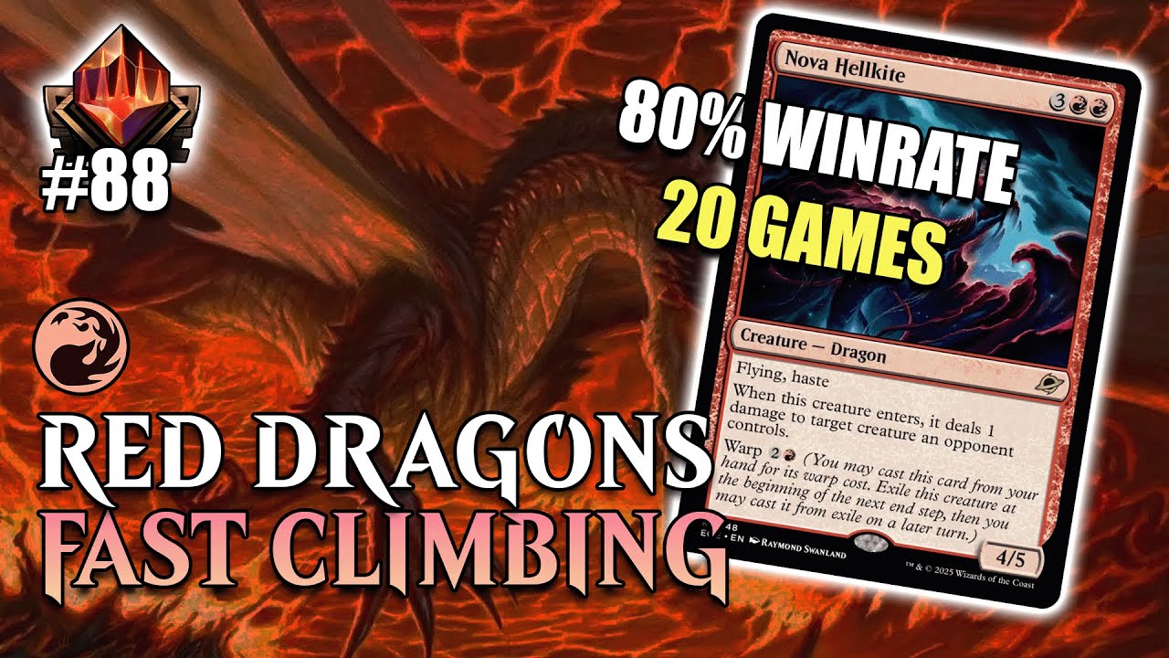 🔥🔥🔥 MONO RED DRAGONS FOR EASY CLIMB! Magmatic and Nova Hellkite Power | MTG ARENA Standard EOE