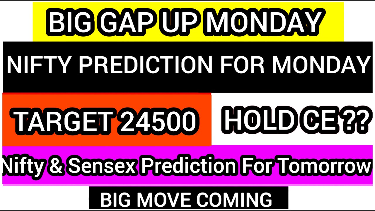 monday market predictio | Nifty Prediction | Sensex prediction | Tomorrow market gap up or  down