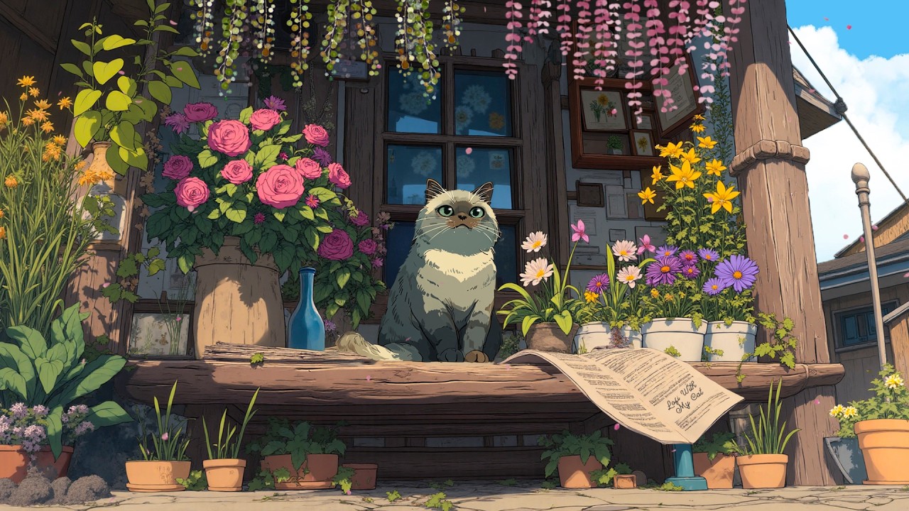 Elegance Spring Morning ✨ Cat Lofi Beats for a Peaceful Day ☕ Gentle Chillhop for Focus & Relaxation