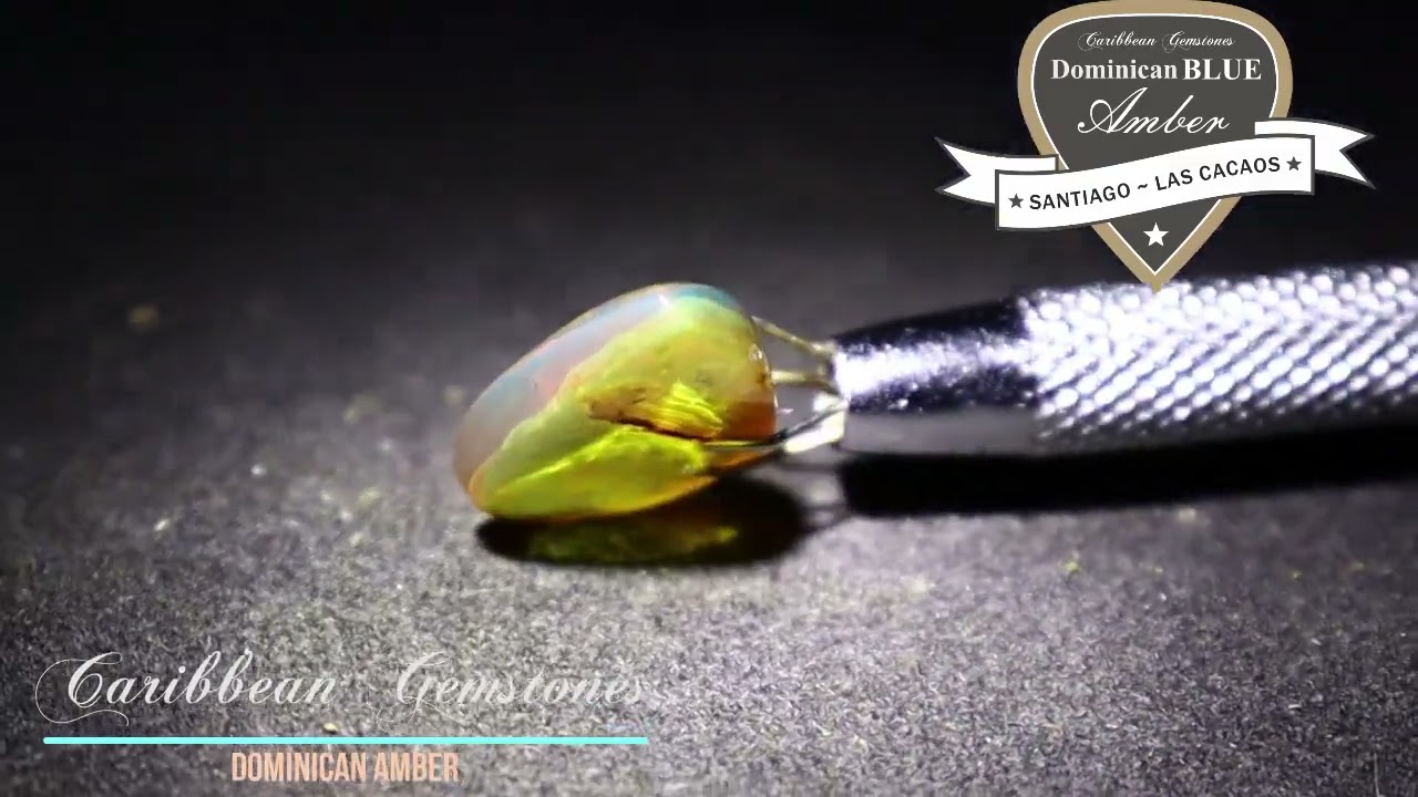 Polished Dominican Blue Amber Stone, good for pendant use
