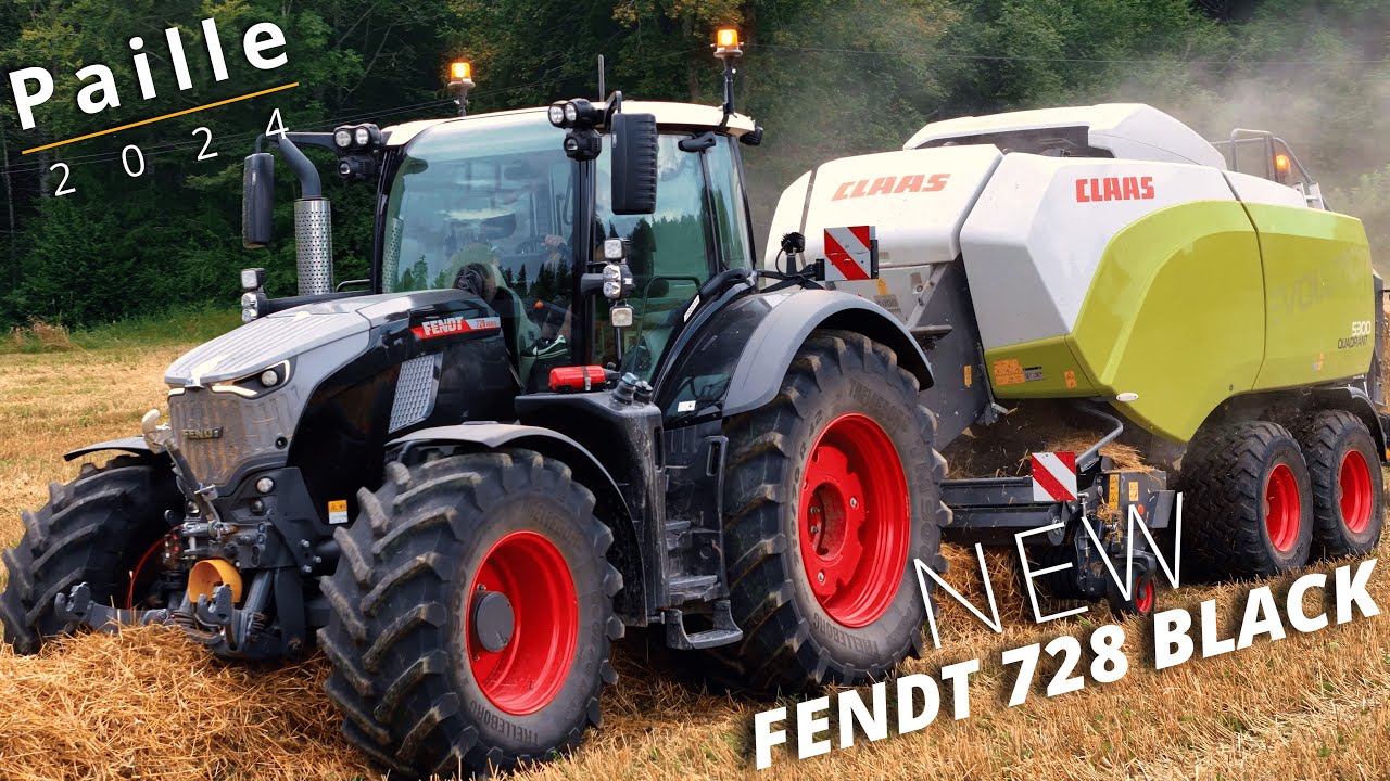 NEW Fendt 728 Vario🔴⚫️ - Claas Quadrant 5300 Evolution ! 🟢 🌾 Pressage de paille 2024 🌾