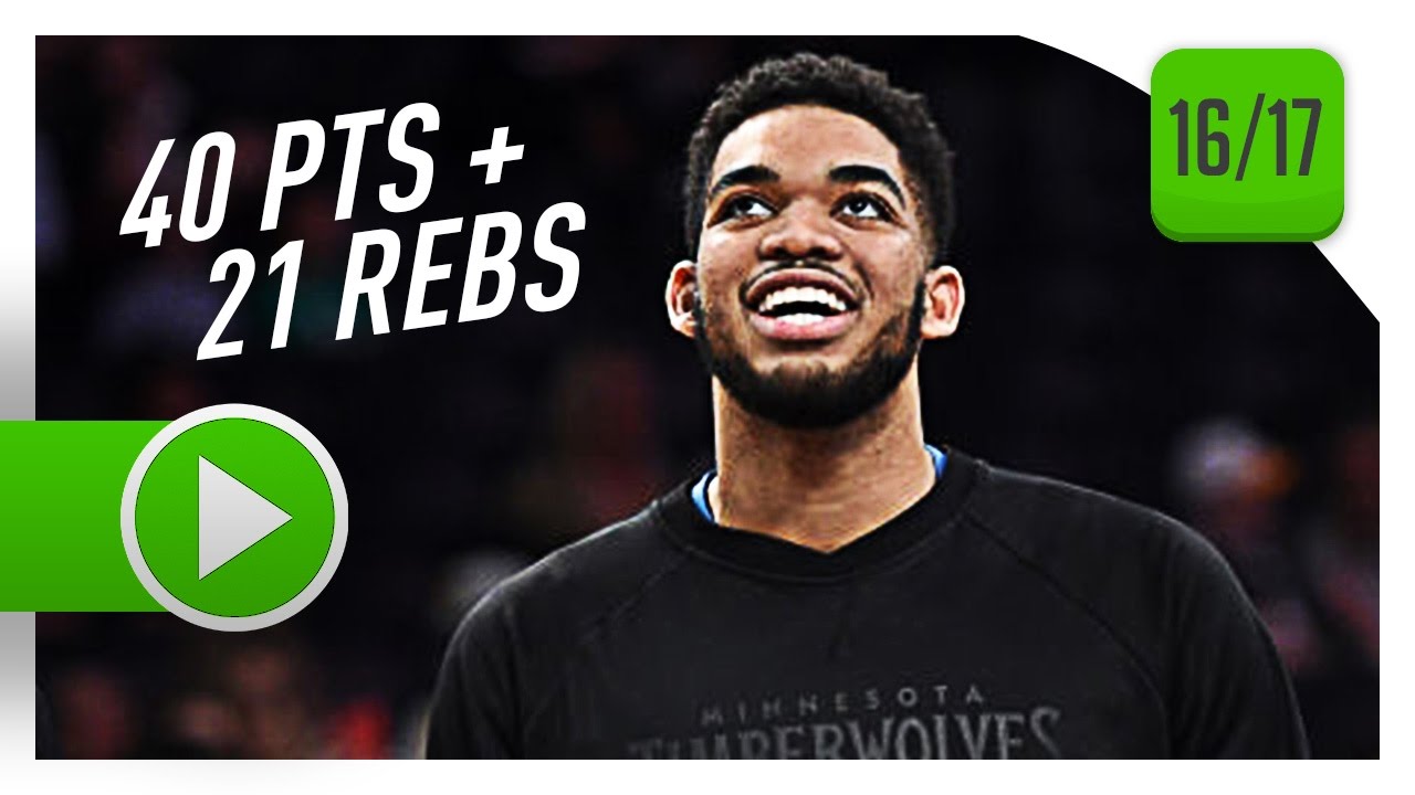 Karl-Anthony Towns Full Highlights vs Lakers (2017.04.09) - 40 Pts, 21 Reb, BEAST!